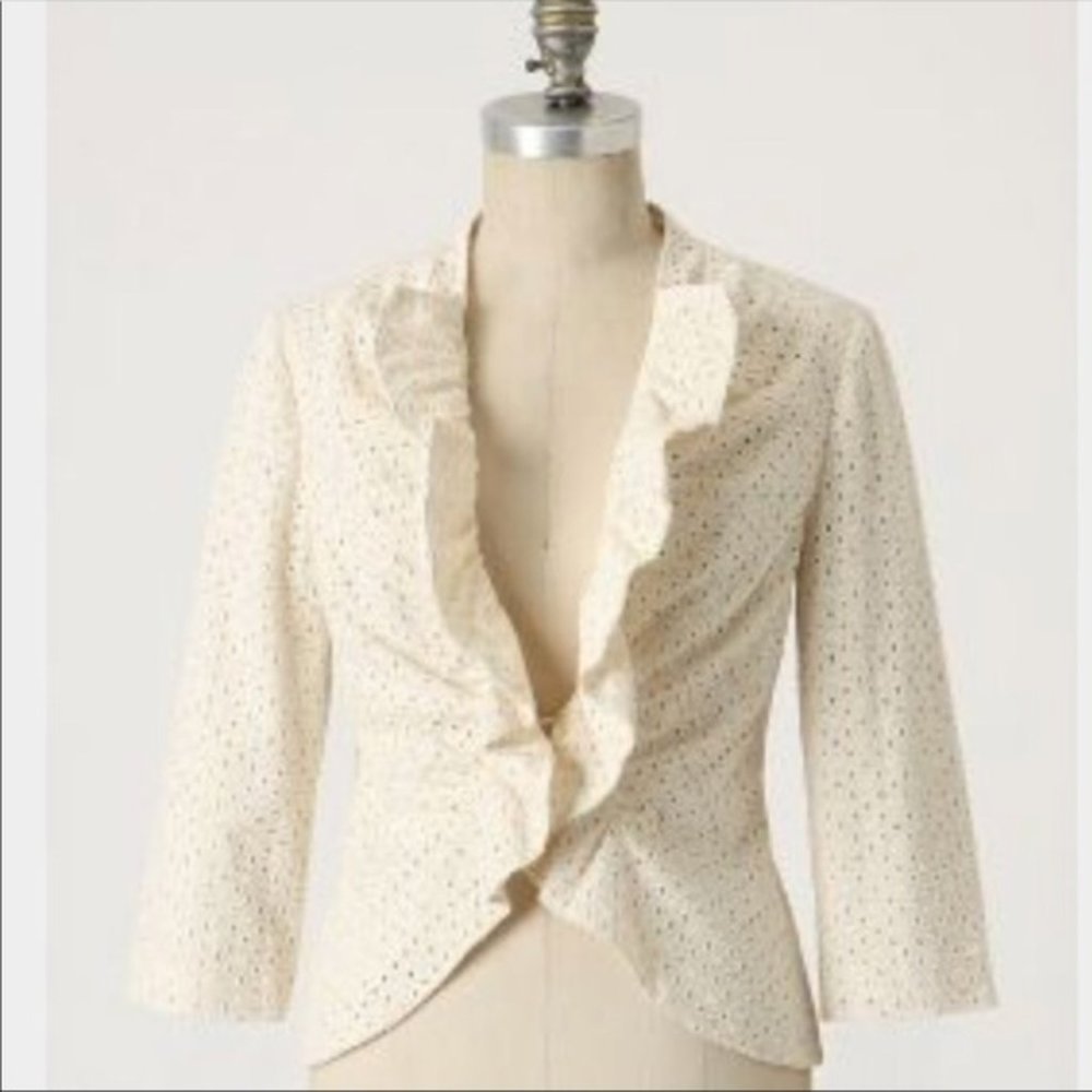 Anthropologie Tabitha Cream Jacket 6